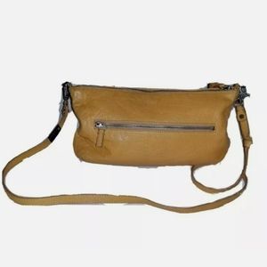 Foley & Corrina Yellow Leather Crossbody Bag Purse
